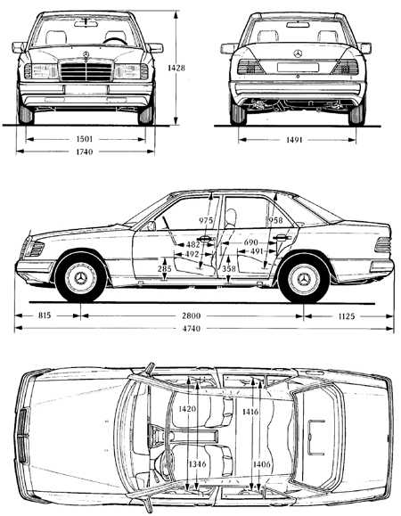  Основные размеры Mercedes-Benz W124